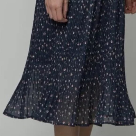 OAK + FORT Floral Navy Flowy Midi Skirt - S - Picture 3 of 6